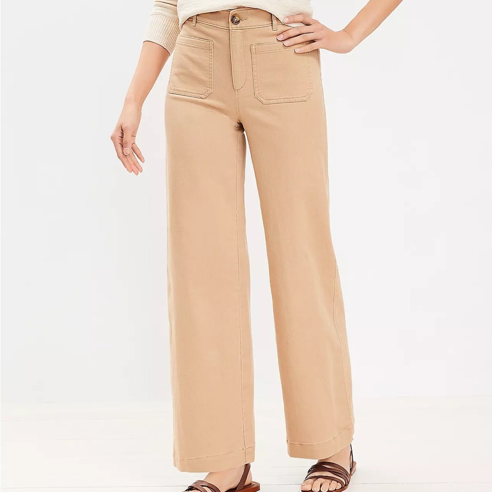 LOFT Wide Leg Twill Pants Size 8/10
